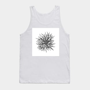 Black Stripe Flower Tank Top